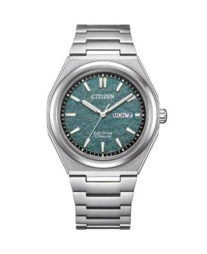 Men Klassisch Japan Eco-Drive Analog Watch CITIZEN AW0130-85XC Grün Dial 39.5mm