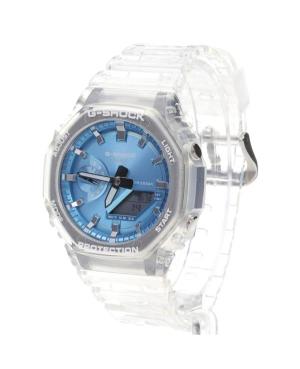 Men Sports Functional Diver Japan Quartz Digital Watch Timer CASIO GA-2100BM-7A2ER G-Shock Modrá Dial 45mm image 7