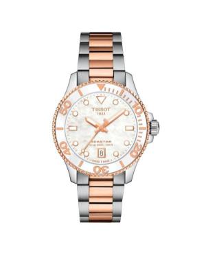 Women Sports Klassisch Diver Swiss Quartz Analog Watch TISSOT T120.210.22.111.00 Mother of Pearl Dial 36mm