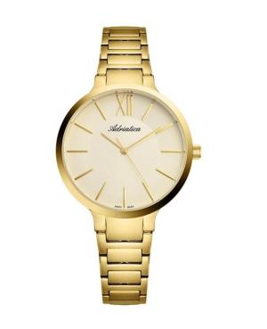 Women Classic Analog Swiss Quartz Watch ADRIATICA Gold color Dial A3571.1161Q