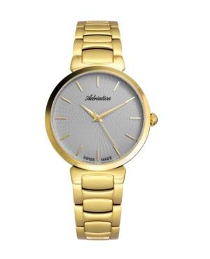 Women Classic Analog Swiss Quartz Watch ADRIATICA Silver color Dial 35mm A3706.1117Q/T