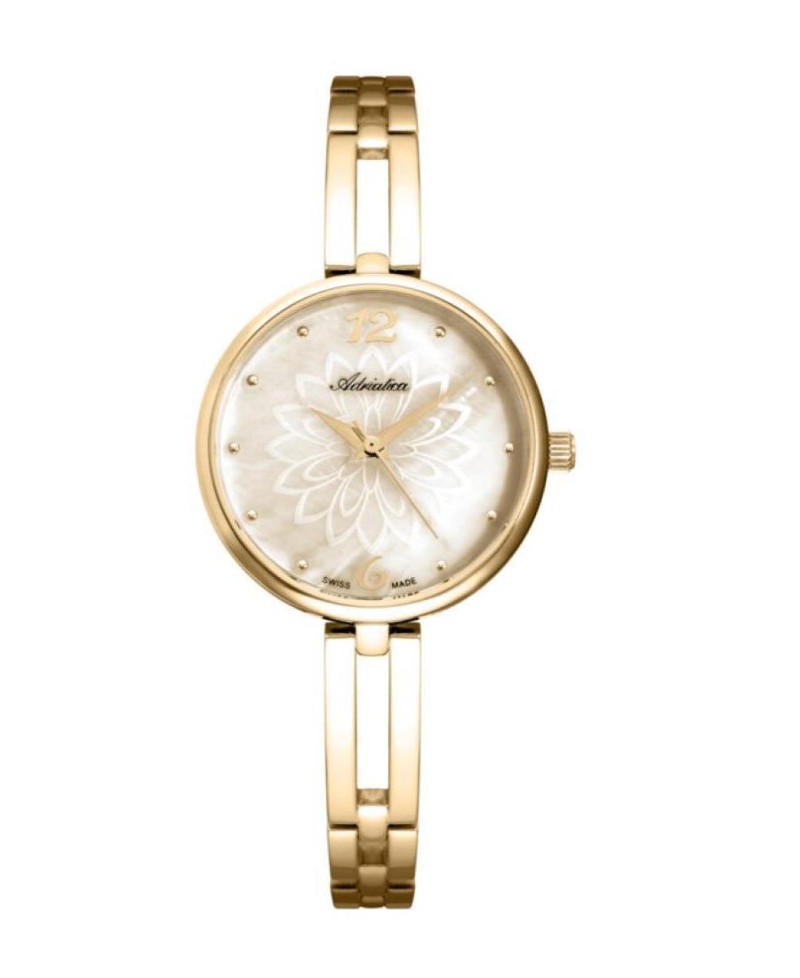 Women Classic Analog Swiss Quartz Watch ADRIATICA Yellow Dial A3762.117SQ
