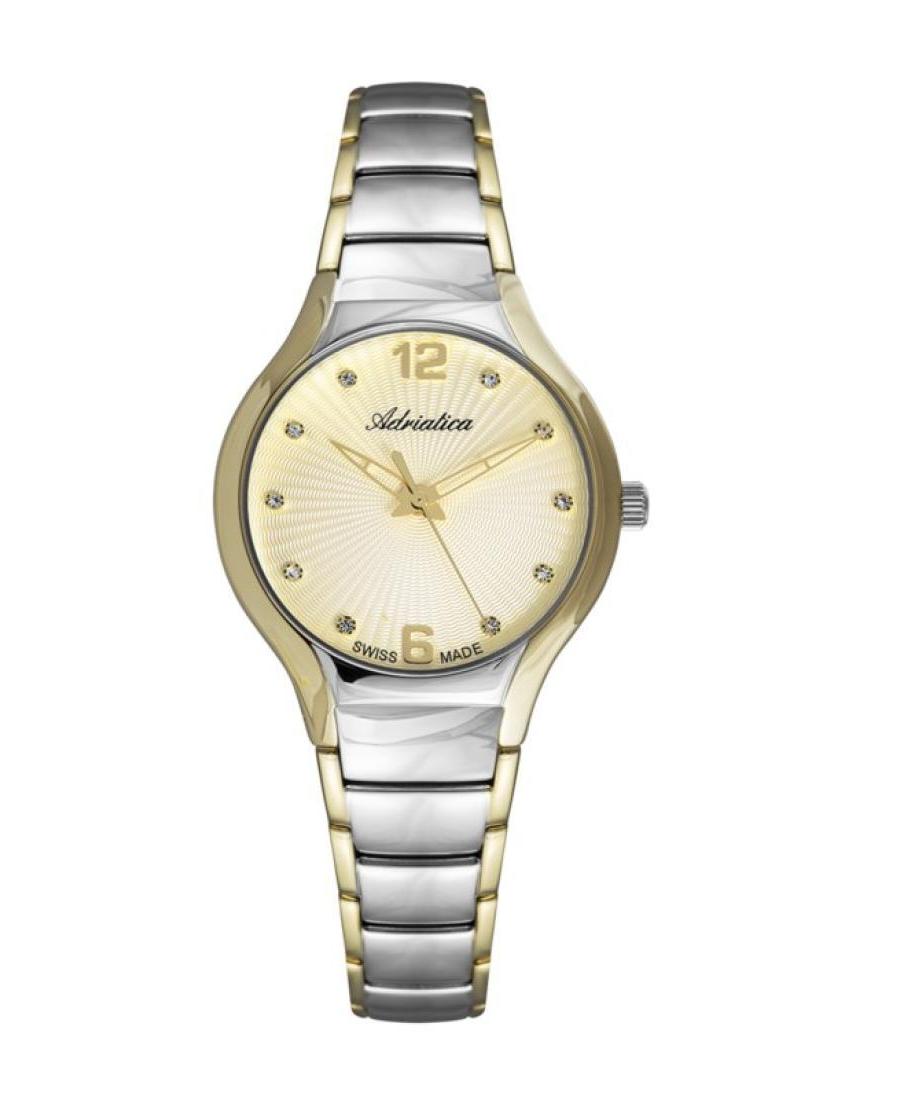 Women Classic Analog Swiss Quartz Watch ADRIATICA Gold color Dial 33mm A3798.2171Q