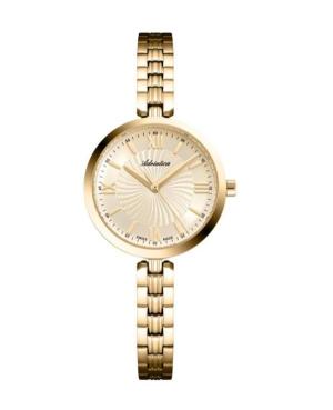 Women Classic Analog Swiss Quartz Watch ADRIATICA Gold color Dial 30mm A3828.1161Q