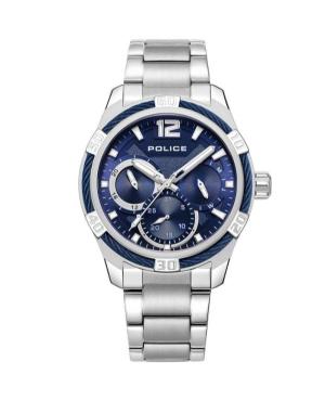 Men Klassisch Quartz Analog Watch POLICE PEWJK0005301 Blau Dial 44mm