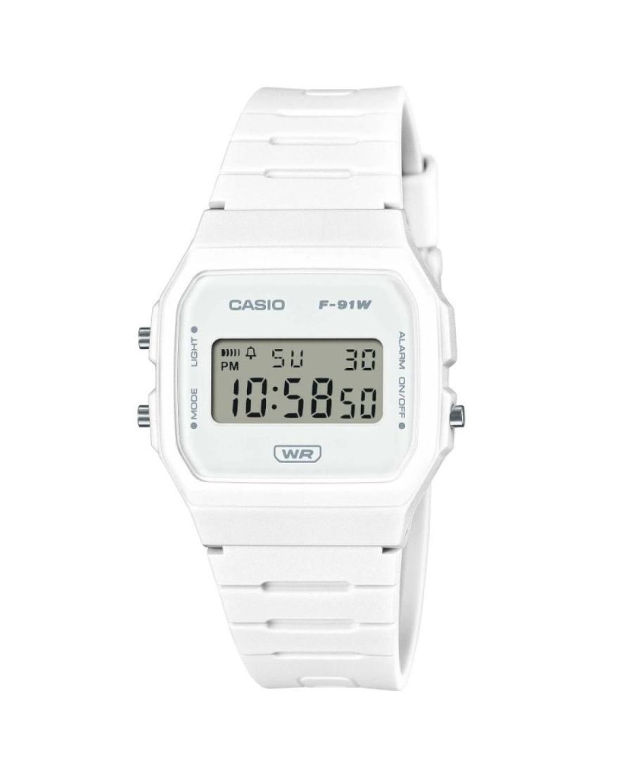 Men Sports Japan Quartz Digital Watch Alarm CASIO F-91WB-7AEF Silver color Dial 34mm
