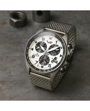 Vyriškas Sportinis Diver Kvarcinis Rodyklinis Watch Chronograph VOSTOK EUROPE 6S30-325A743BR Balta Dial 46mm image 2