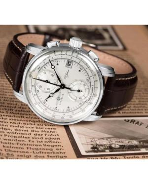 Mężczyźni kwarcowy analogowe Zegarek Chronograf ZEPPELIN 8670-1 Biały Wybierz 42mm image 3