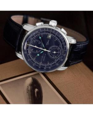 Men Quartz Analog Watch Chronograph ZEPPELIN 8670-3 Modrá Dial 42mm image 4