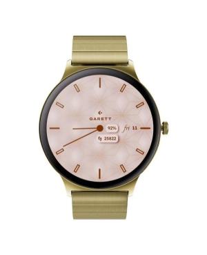 Men Sports Functional Fashion Smart watch Quartz Digital Watch GARETT Verona 2 Glow Gold Solid steel Black Dial 43mm
