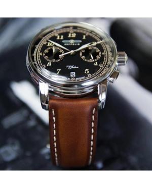 Men Quartz Analog Watch Chronograph ZEPPELIN 7674-3 Černá Dial 42mm image 3