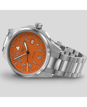 Men Classic Swiss Quartz Analog Watch AVIATOR V.1.38.0.321.5 Orange Dial 42.8mm image 4