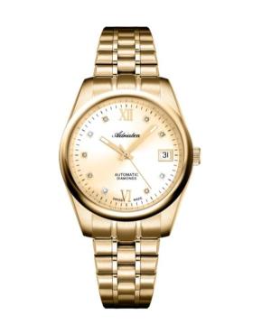 Moteriškas Classic Analog Swiss Kvarcinis - elektroninis, Solar Watch ADRIATICA Gold color Dial 36mm A3198.1181DA