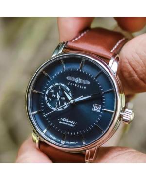 Vyriškas Kvarcinis - elektroninis, Solar Rodyklinis Watch ZEPPELIN 8470-3 Mėlyna Dial 40mm image 4