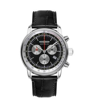 Men Quartz Watch Chronograph ZEPPELIN 8888-2 Schwarz Dial 42mm
