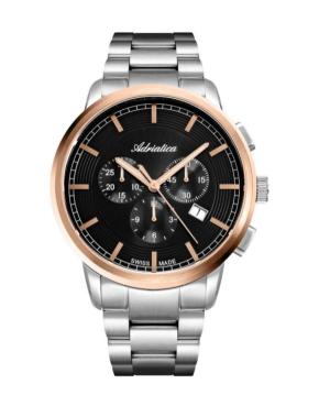Men Classic Analog Swiss Quartz Watch Chronograph ADRIATICA Schwarz Dial A8307.R1R6CH