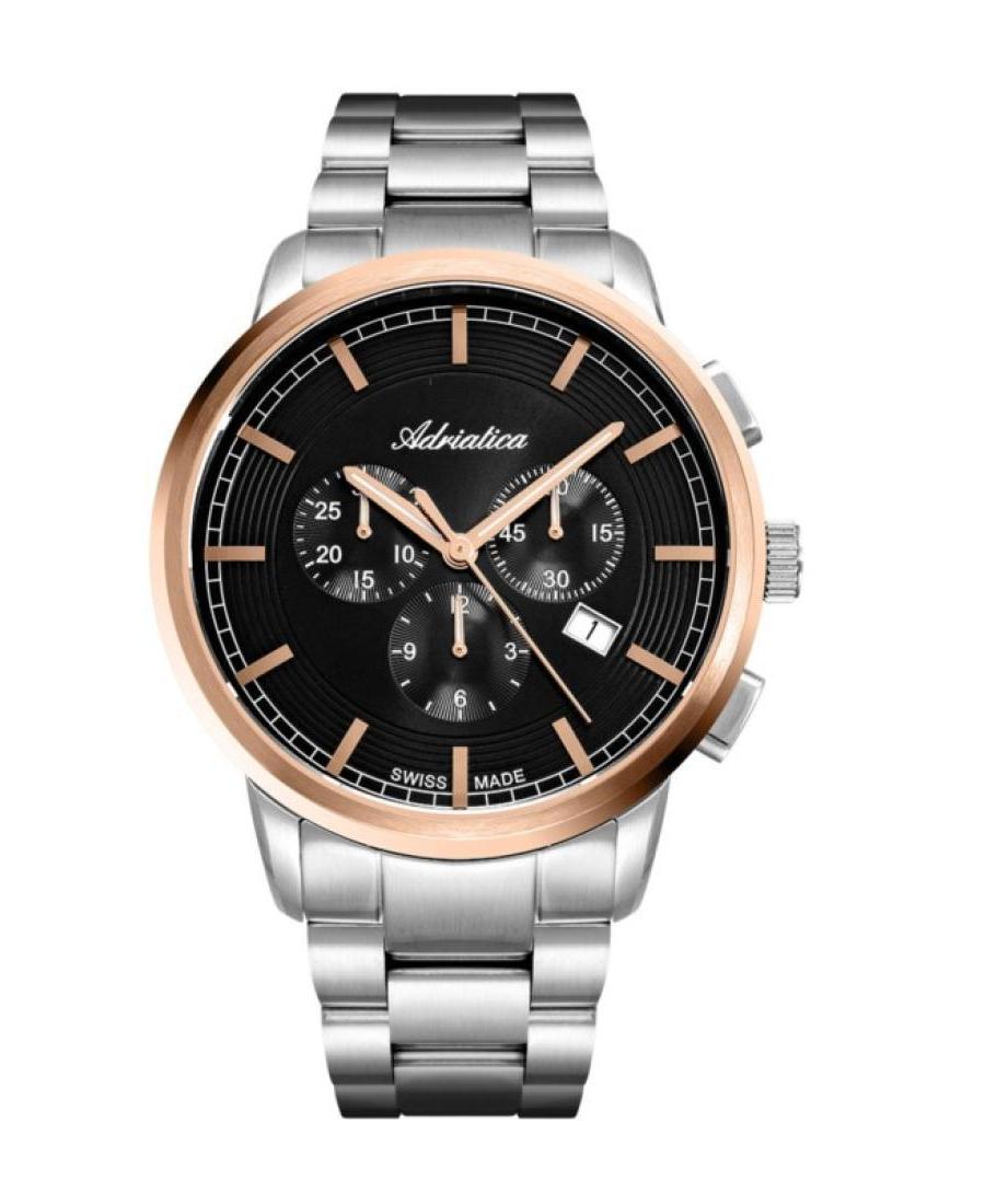 Men Classic Analog Swiss Quartz Watch Chronograph ADRIATICA Black Dial A8307.R1R6CH