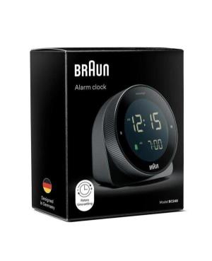 Braun BC24B Digital Alarm Clock, black Plastic Black image 1