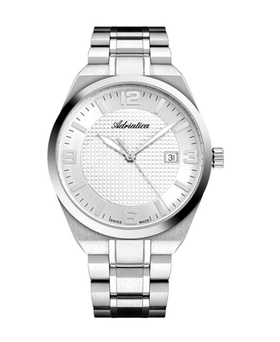 Men Classic Analog Swiss Quartz Watch ADRIATICA Silver Dial 41mm A8343.5153Q