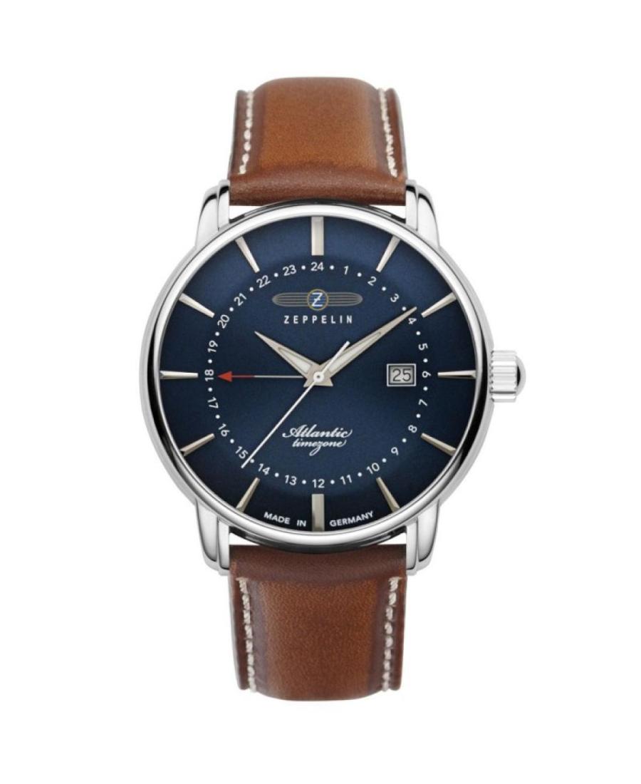 Men Classic Quartz Analog Watch ZEPPELIN 8442-3 Blue Dial 40mm