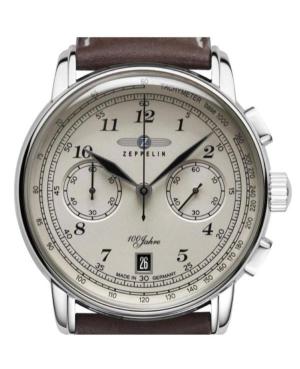 Mężczyźni kwarcowy analogowe Zegarek Chronograf ZEPPELIN 7674-6 Piasek Wybierz 42mm image 6