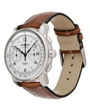 Men Quartz Analog Watch Chronograph ZEPPELIN 8676-1 Silver Dial 43mm image 4