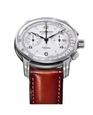 Men Quartz Analog Watch Chronograph ZEPPELIN 8676-1 Silver Dial 43mm image 6