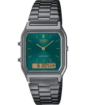 Women Functional Klassisch Fashion Japan Quartz Analog Watch Alarm CASIO AQ-230EGG-3AEF Grün Dial 28mm