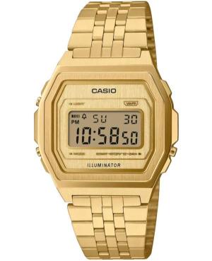 Men Fashion Functional Japan Quartz Digital Watch Alarm CASIO A1000G-9EF Gold color Dial 38mm