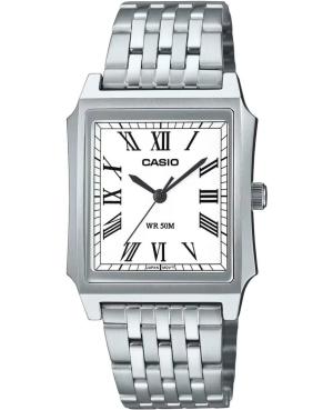 Men Klasické Japan Quartz Analog Watch CASIO MTP-B190D-7BVEF Bílá Dial 31.5mm