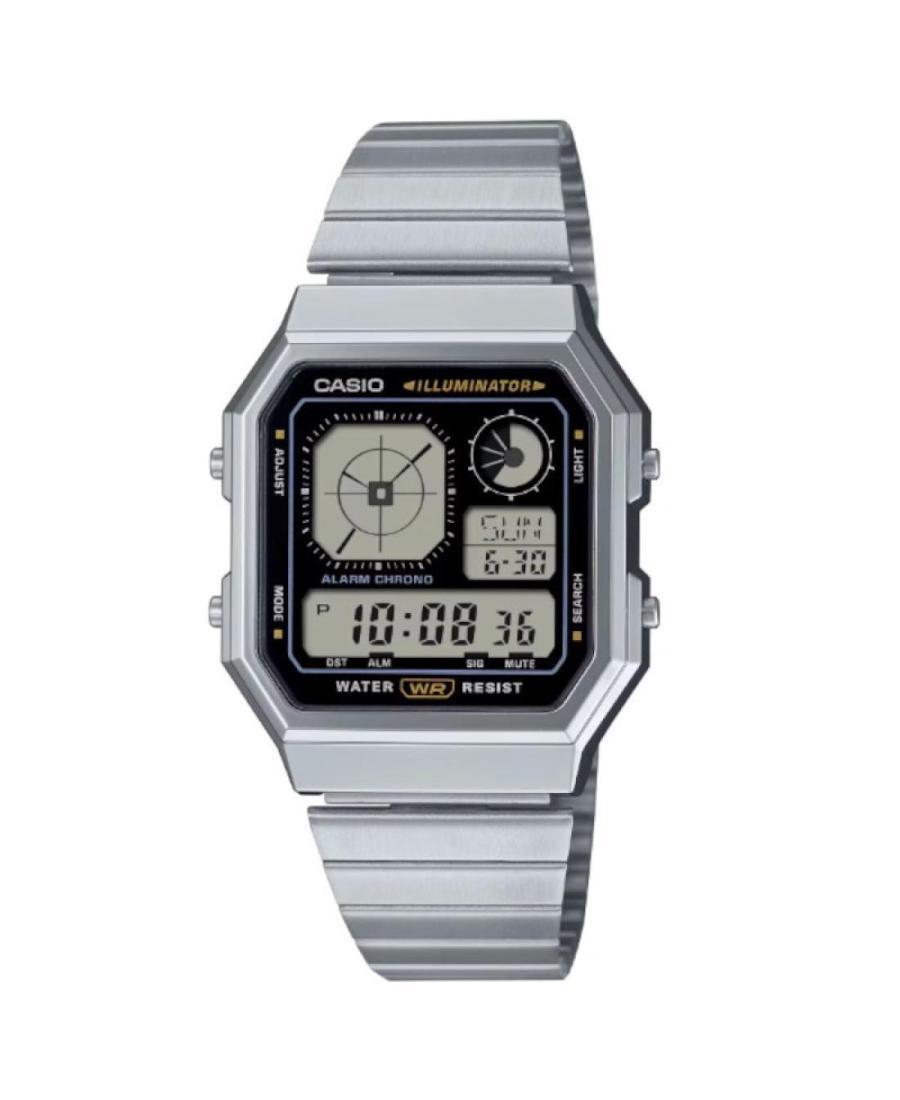 Mężczyźni Funkcjonalny Japonia kwarcowy cyfrowe Zegarek Timer CASIO A130WE-1AEF Kolor srebrny Wybierz