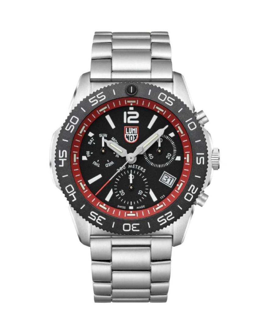 Men Sports Diver Luxury Swiss Quartz Analog Watch Chronograph LUMINOX XS.3155.M Red Dial 44mm