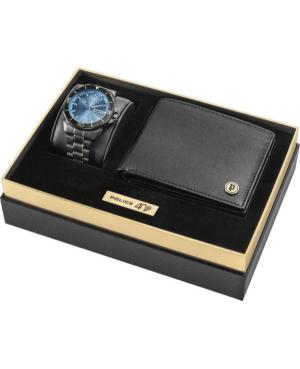 Men Klasické Quartz Analog Watch POLICE PEWJH0030301 - SET A Modrá Dial 43mm
