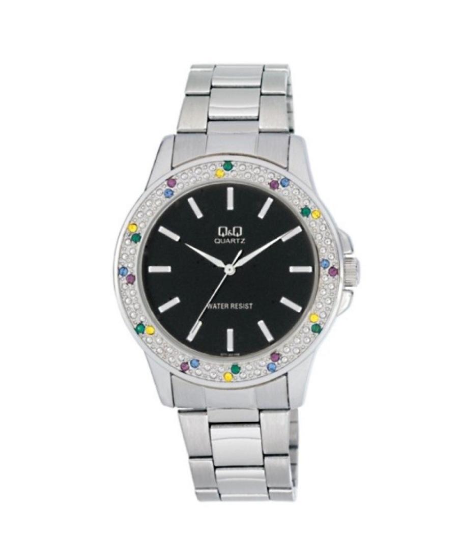 Women Fashion Japan Quartz Analog Watch Q&Q Q771J202 Black Dial 40mm