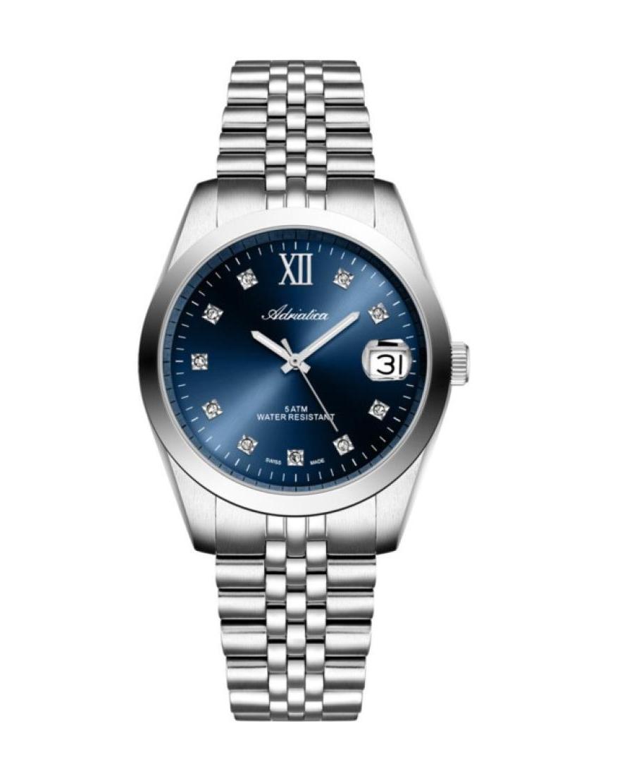 Women Classic Analog Swiss Quartz Watch ADRIATICA Blue Dial 35mm A3199.5185Q
