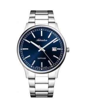 Men Classic Analog Classic Swiss Quartz Watch ADRIATICA Blue Dial 41mm A1293.5115Q