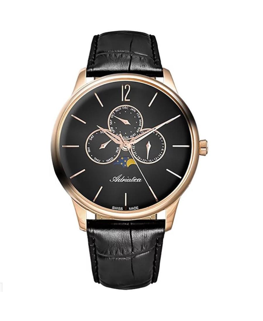 Men Classic Analog Swiss Quartz Watch ADRIATICA Black Dial A8269.9256QF