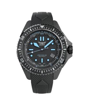 Men Sports Diver Swiss Quartz Analog Watch AVIATOR V.1.42.5.377.6 Černá Dial 42.8mm