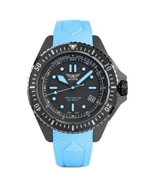 Mężczyźni sportowy Diver Szwajcar kwarcowy analogowe Zegarek AVIATOR V.1.42.5.377.0 Niebieska Wybierz 42.8mm