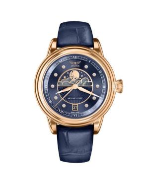 Women Classic Luxury Swiss Quartz Analog Watch AVIATOR V.1.33.2.380.4 Blue Dial 36mm