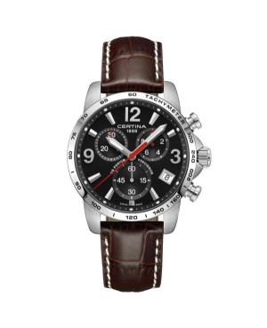 Men Fashion Swiss Quartz Analog Watch Chronograph CERTINA C034.417.16.057.00 Black Dial 41mm