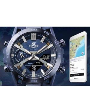 Men Klasické Sports Japan Quartz Analog Watch Timer CASIO ECB-2000CB-2AEF Modrá Dial 48mm image 5