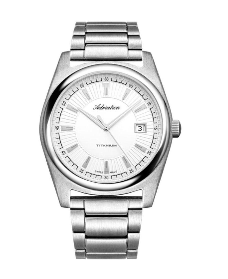 Vyriškas Classic Analog Swiss Kvarcinis Watch ADRIATICA Sidabras Dial 41mm A8319.4113Q