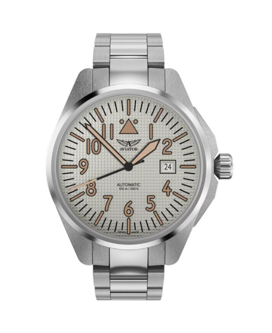 Mężczyźni klasyczny Luxury Szwajcar automatyczny analogowe Zegarek AVIATOR V.3.39.0.336.5 Srebrna Wybierz 42.8mm