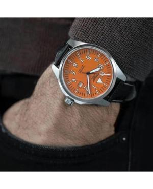 Men Classic Swiss Quartz Analog Watch AVIATOR V.1.38.0.321.4 Orange Dial 42.8mm image 2