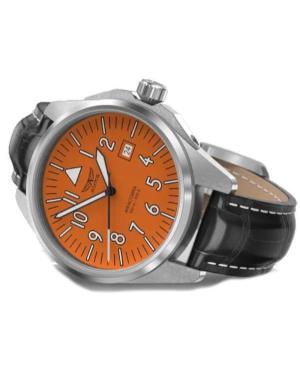 Men Klassisch Swiss Quartz Analog Watch AVIATOR V.1.38.0.321.4 Orange Dial 42.8mm image 4