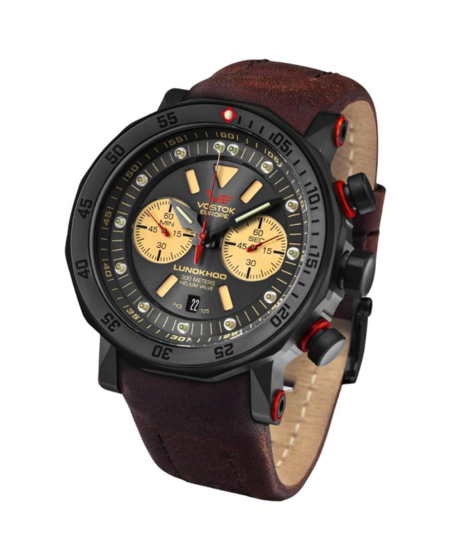 Mężczyźni sportowy Funkcjonalny Diver Luxury kwarcowy analogowe Zegarek Chronograf VOSTOK EUROPE 6S21-620C629 Czarny Wybierz 49m