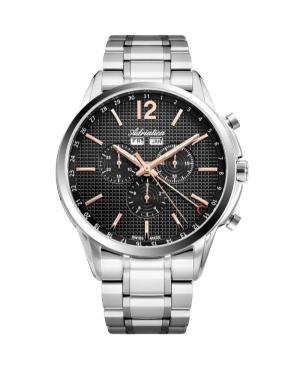 Men Classic Analog Klasické Swiss Quartz Watch Chronograph ADRIATICA Černá Dial 45mm A8283.51R6CH