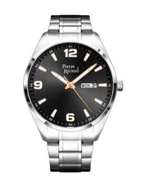 Men Classic Analog Quartz Watch PIERRE RICAUD Silver color Dial 41mm P91107.51R7Q