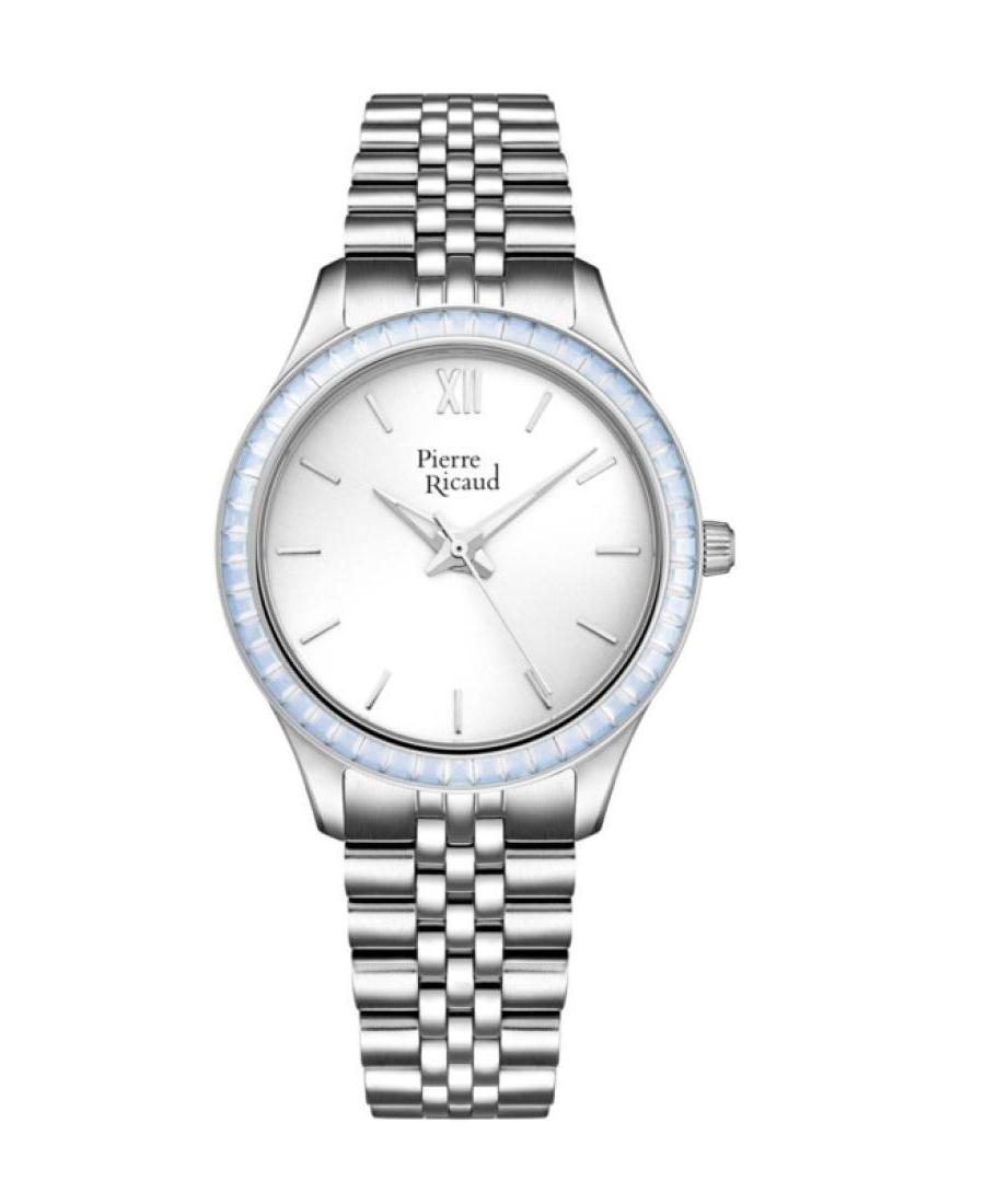 Women Classic Analog Quartz Watch PIERRE RICAUD Silver Dial 34mm P22064.5113QZ